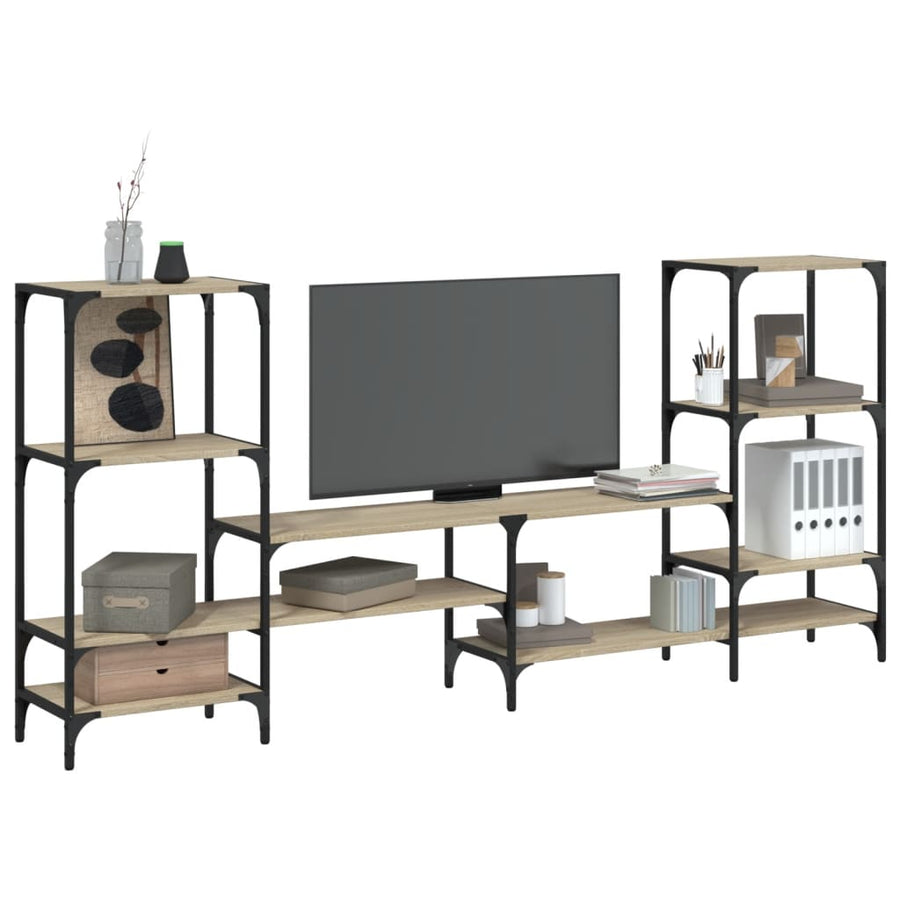 Tv-Meubel 206,5X28,5X95 Cm Bewerkt Hout Sonoma Eikenkleurig