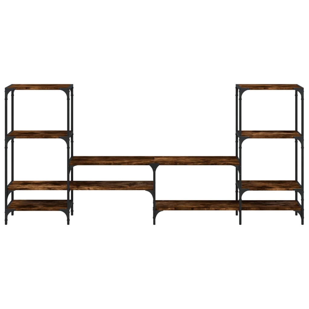Tv-Meubel 206,5X28,5X95 Cm Bewerkt Hout Gerookt Eikenkleurig