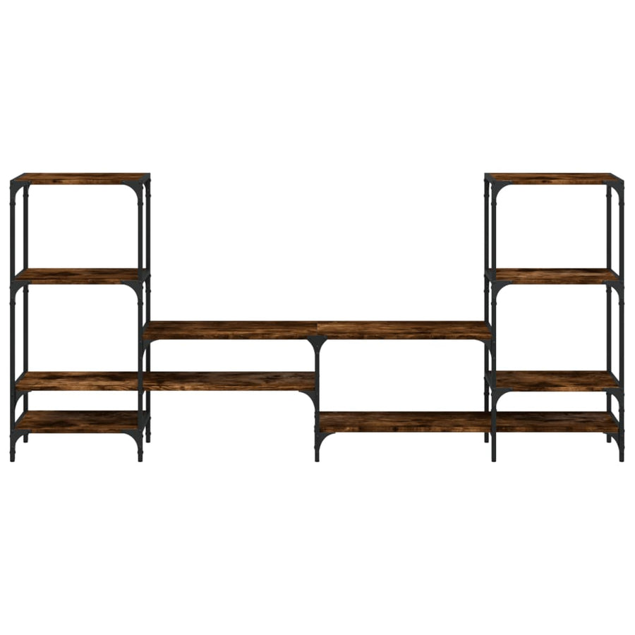 Tv-Meubel 206,5X28,5X95 Cm Bewerkt Hout Gerookt Eikenkleurig