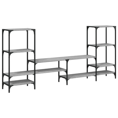 Tv-Meubel 206,5X28,5X95 Cm Bewerkt Hout Grijs Sonoma Eikenkleur