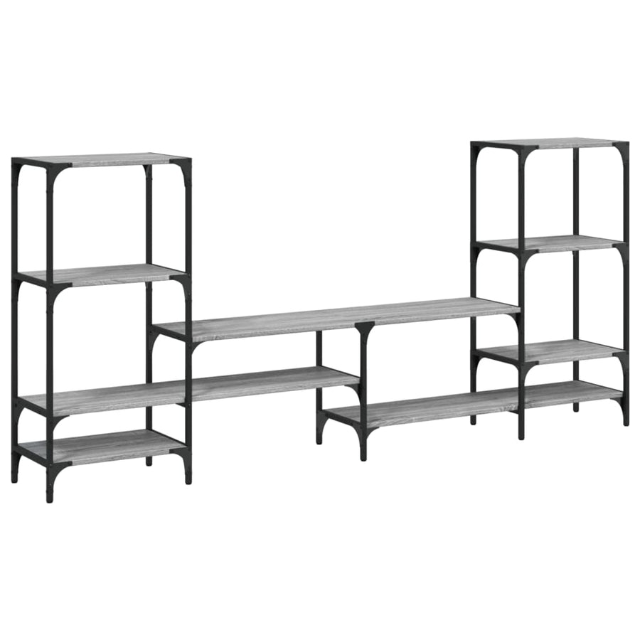 Tv-Meubel 206,5X28,5X95 Cm Bewerkt Hout Grijs Sonoma Eikenkleur