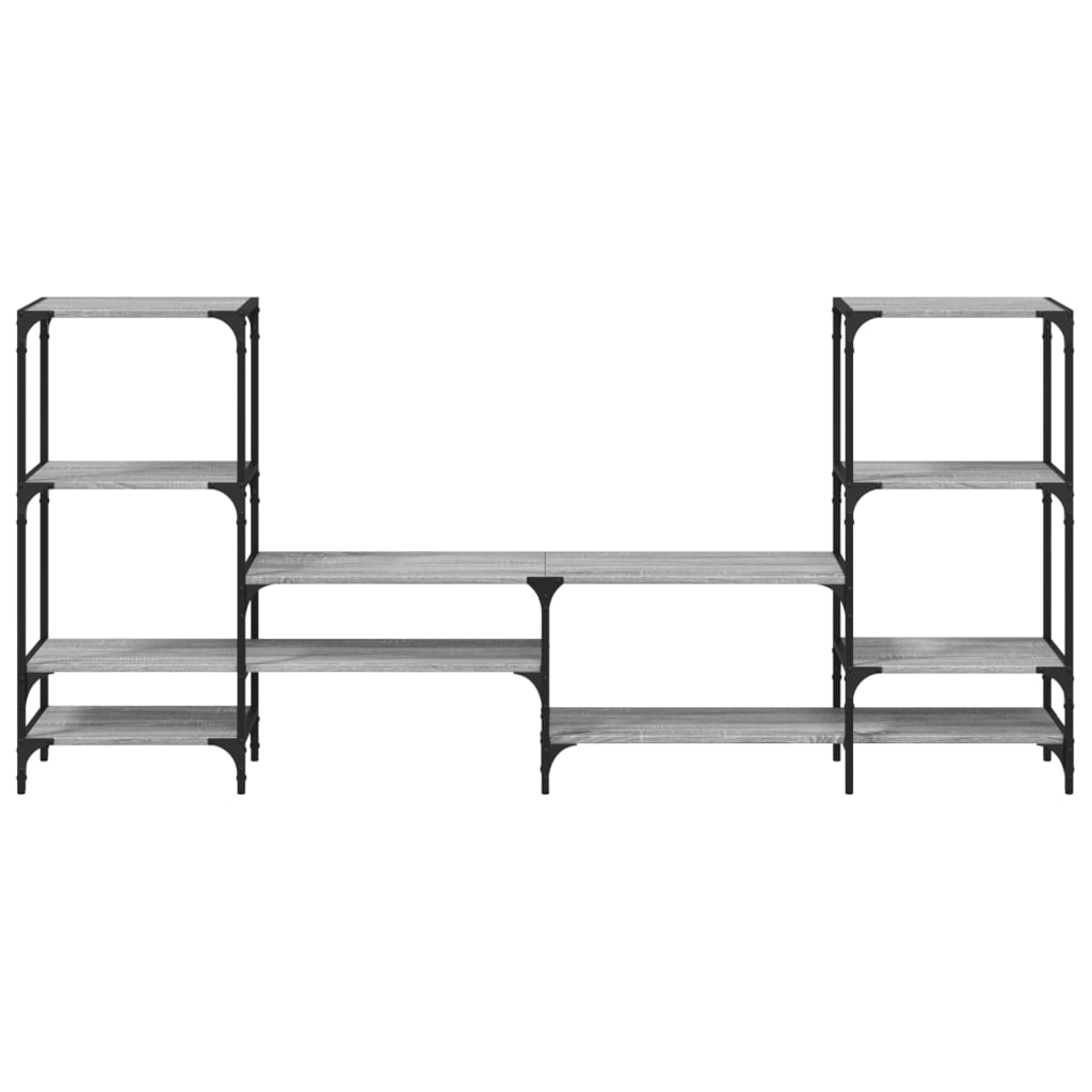 Tv-Meubel 206,5X28,5X95 Cm Bewerkt Hout Grijs Sonoma Eikenkleur