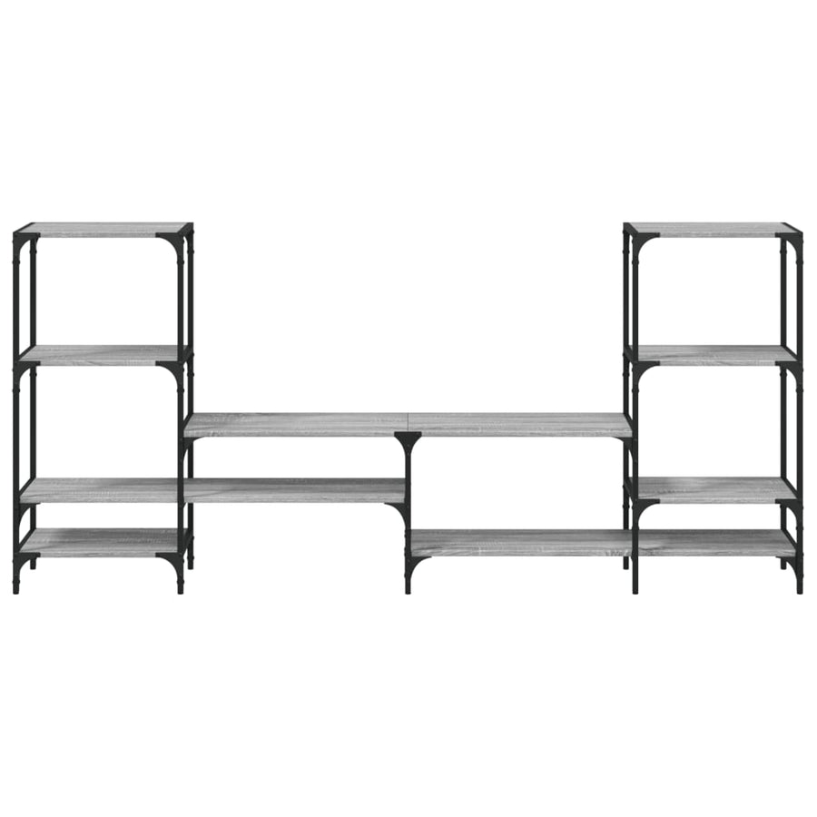 Tv-Meubel 206,5X28,5X95 Cm Bewerkt Hout Grijs Sonoma Eikenkleur
