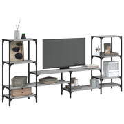 Tv-meubel 206,5x28,5x95 cm grijs sonoma eiken