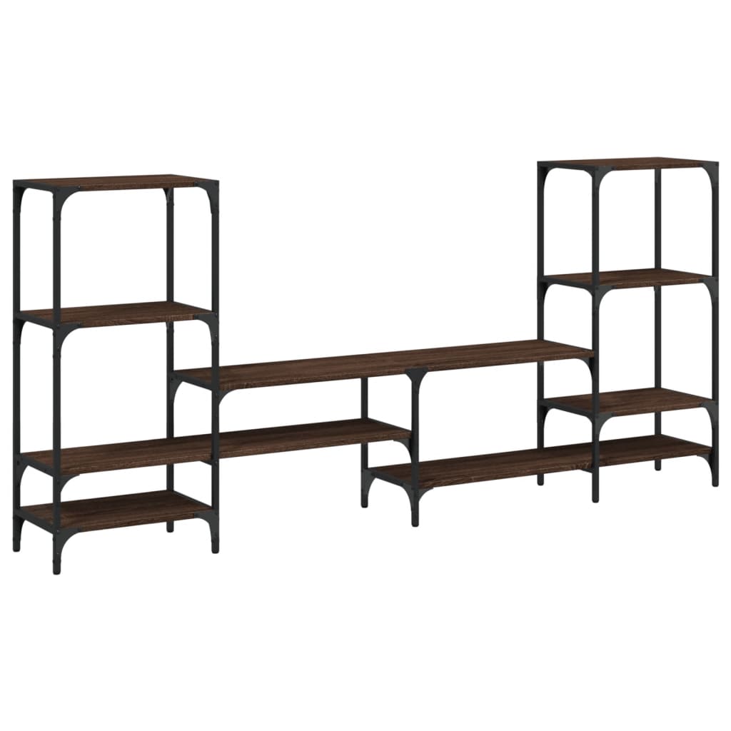 Tv-Meubel 206,5X28,5X95 Cm Bewerkt Hout Bruin Eikenkleurig