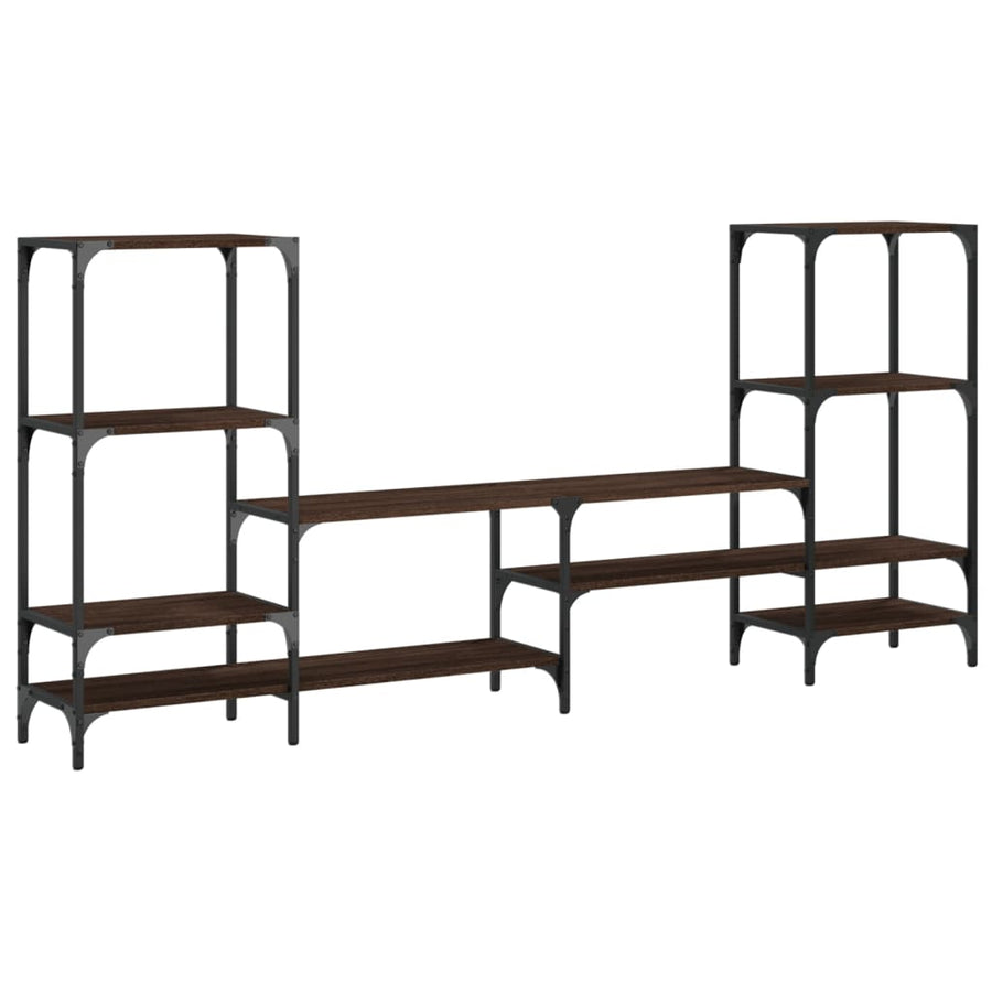 Tv-Meubel 206,5X28,5X95 Cm Bewerkt Hout Bruin Eikenkleurig