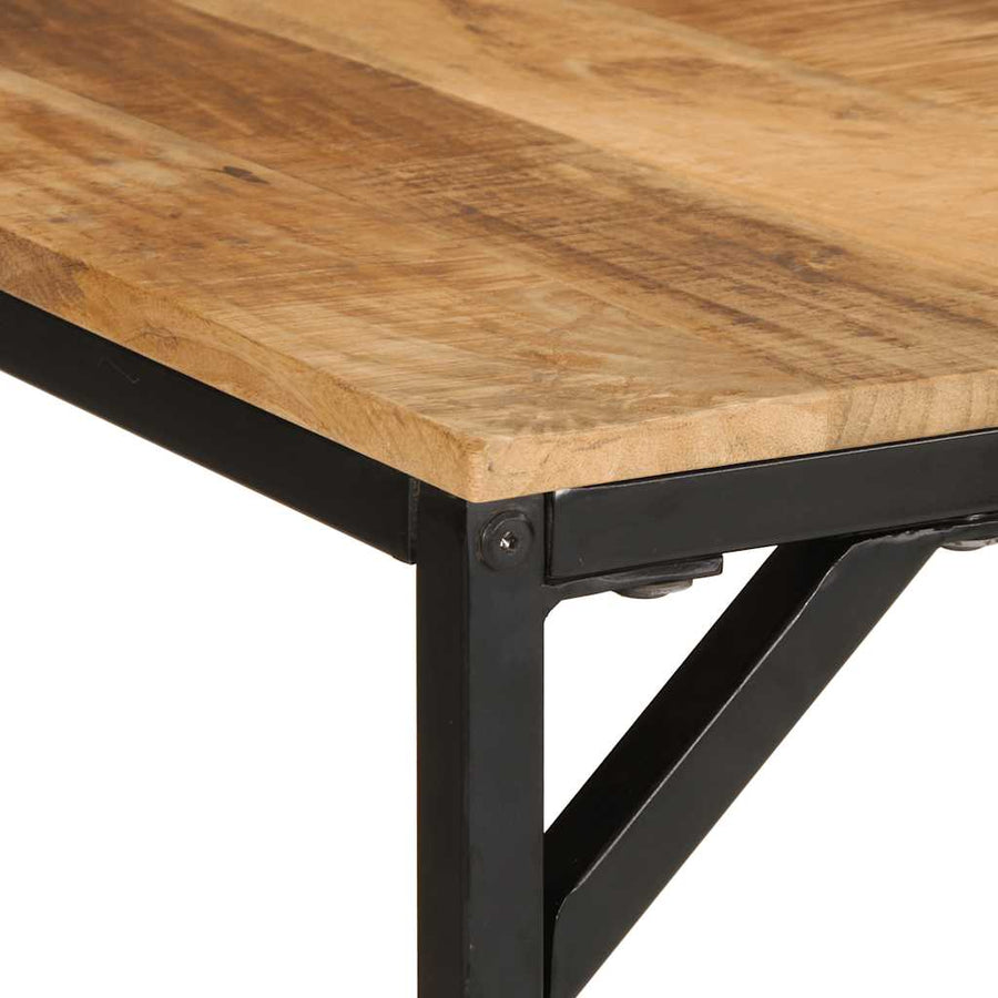 Eettafel 220x90x75 cm massief hout ruw mangohout