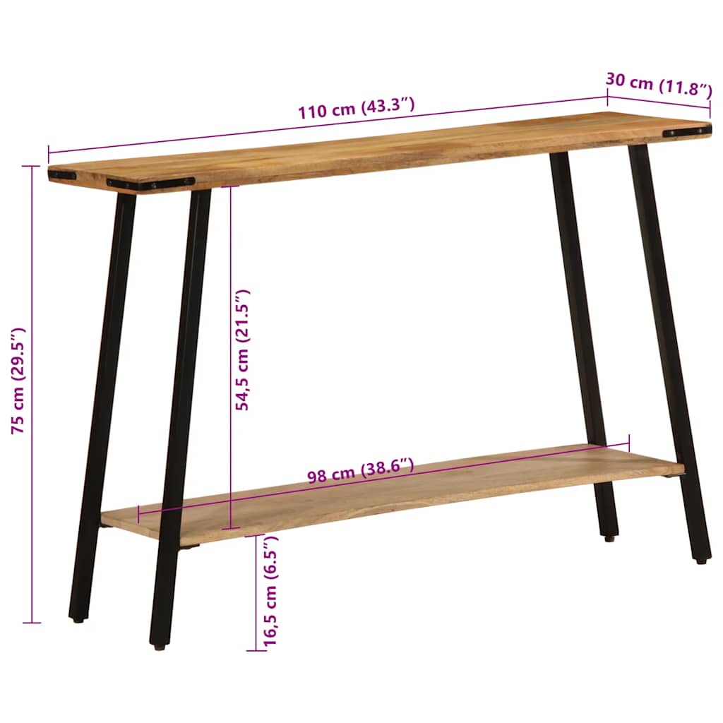 Wandtafel 110x30x75 cm massief mangohout