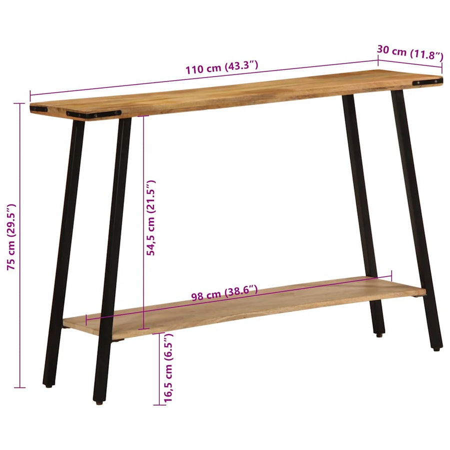 Wandtafel 110x30x75 cm massief mangohout