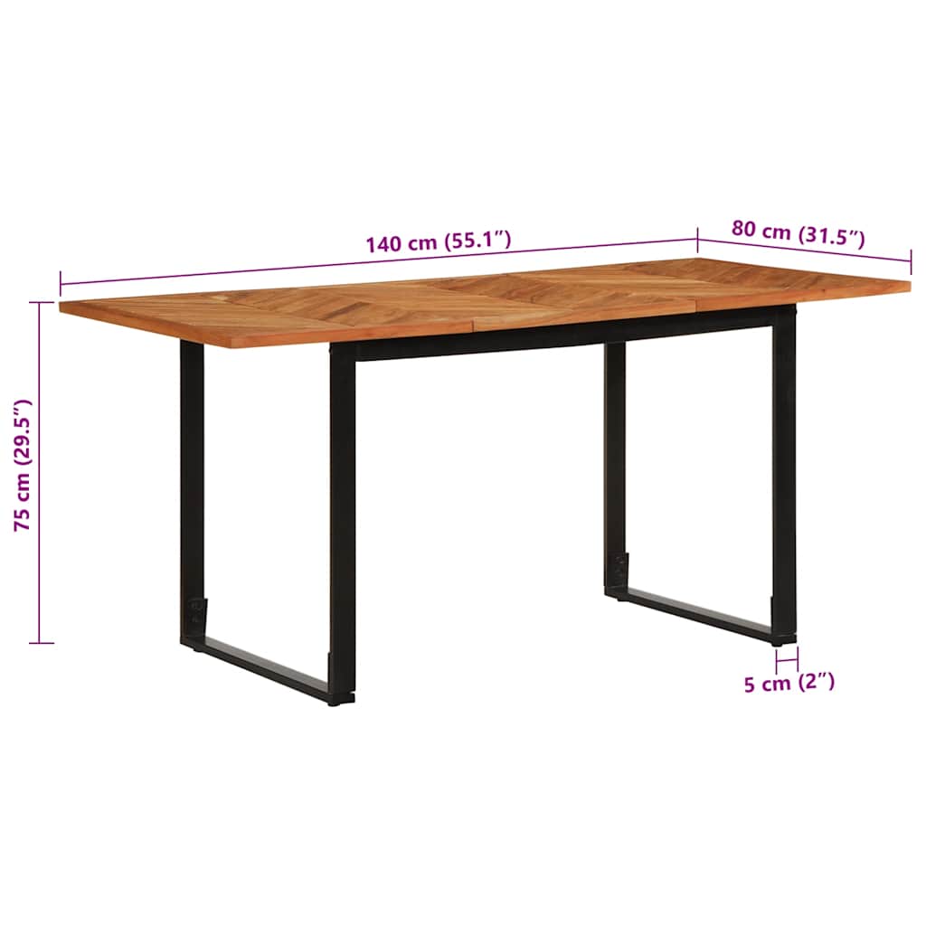 Eettafel 160x80x75 cm massief acaciahout