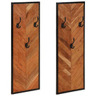 Coat racks 2 pcs 35x1x90 cm solid acacia wood