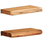 Wall shelves 2 pcs 30x20x3.5 cm solid acacia wood