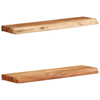 Wandschappen 2 st 60x20x3,5 cm massief acaciahout