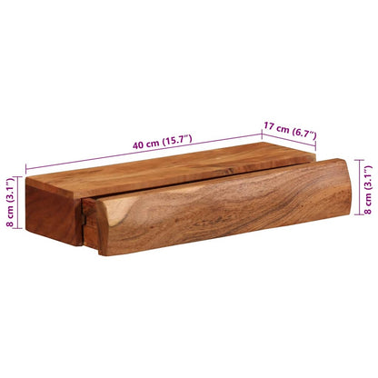 Wandschappen 2 st 40x17x8 cm massief acaciahout