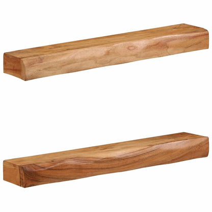 Wandschappen 2 st 80x17x8 cm massief acaciahout