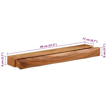 Wandschappen 2 st 80x17x8 cm massief acaciahout
