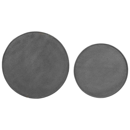 Salontafel 2 stuks Zwart bewerkt hout