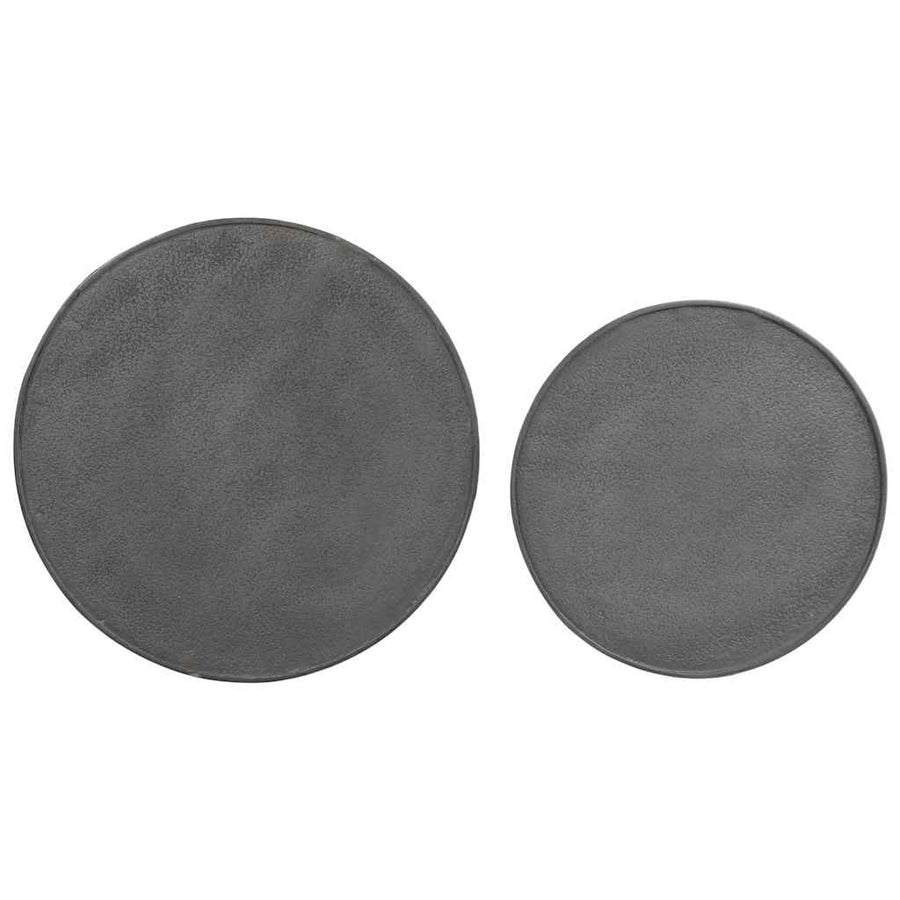 Salontafel 2 stuks Zwart bewerkt hout