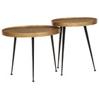 Coffee table 2 pieces Gold ornate wood