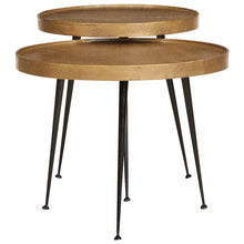 Salontafel 2 stuks Gouden bewerkt hout