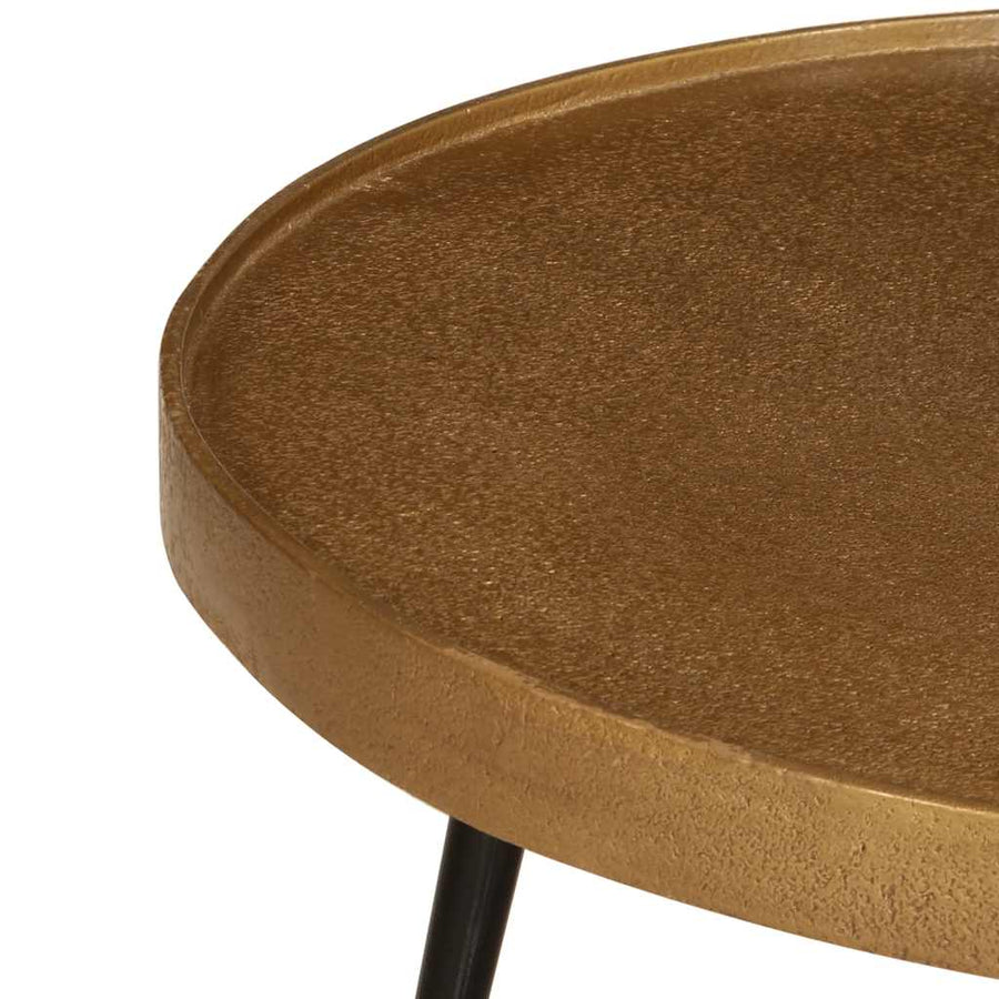 Salontafel 2 stuks Gouden bewerkt hout