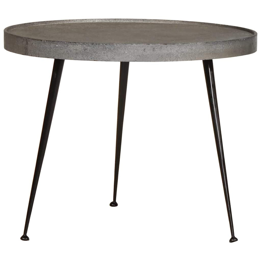 Salontafel 2 stuks zilverkleurig bewerkt hout