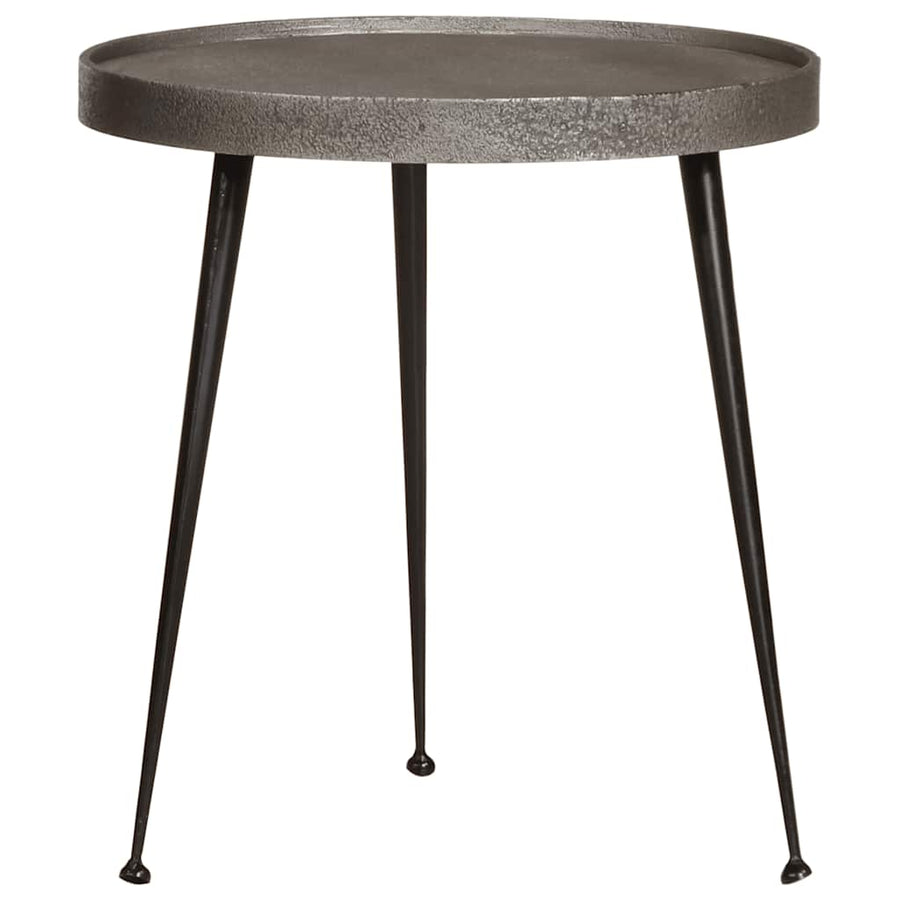 Salontafel 2 stuks zilverkleurig bewerkt hout