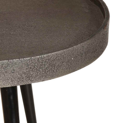 Salontafel 2 stuks zilverkleurig bewerkt hout