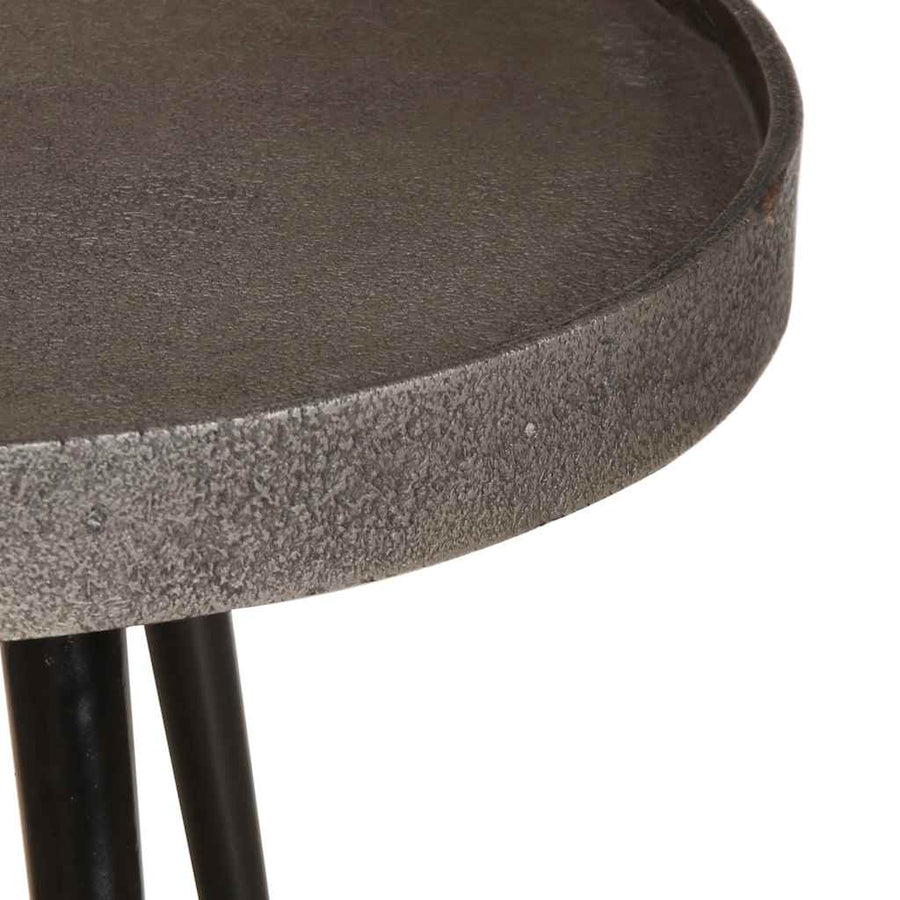 Salontafel 2 stuks zilverkleurig bewerkt hout
