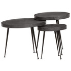 Coffee table 3 pieces Black ornate wood