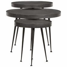 Salontafel 3 stuks Zwart bewerkt hout