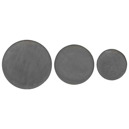 Salontafel 3 stuks Zwart bewerkt hout