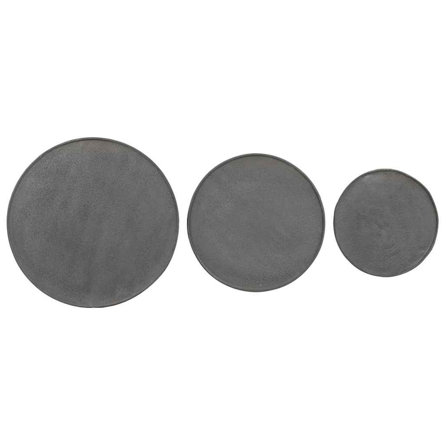 Salontafel 3 stuks Zwart bewerkt hout