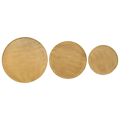Salontafel 3 stuks Goudkleurig bewerkt hout