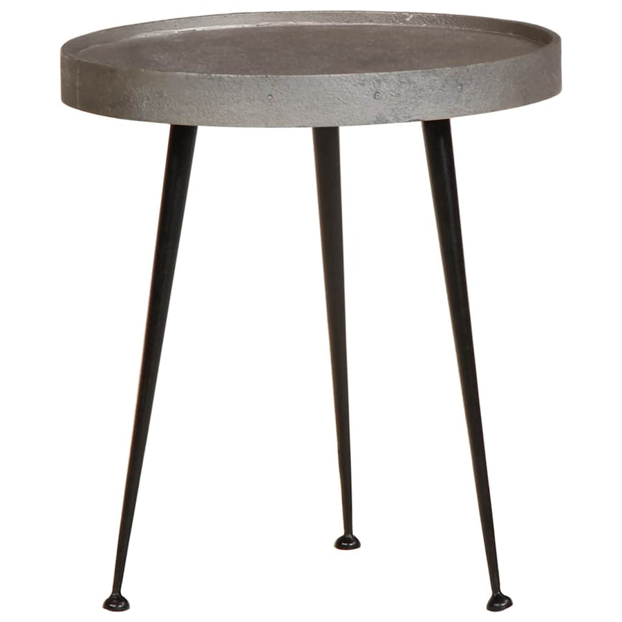 Salontafel 3 stuks zilverkleurig bewerkt hout