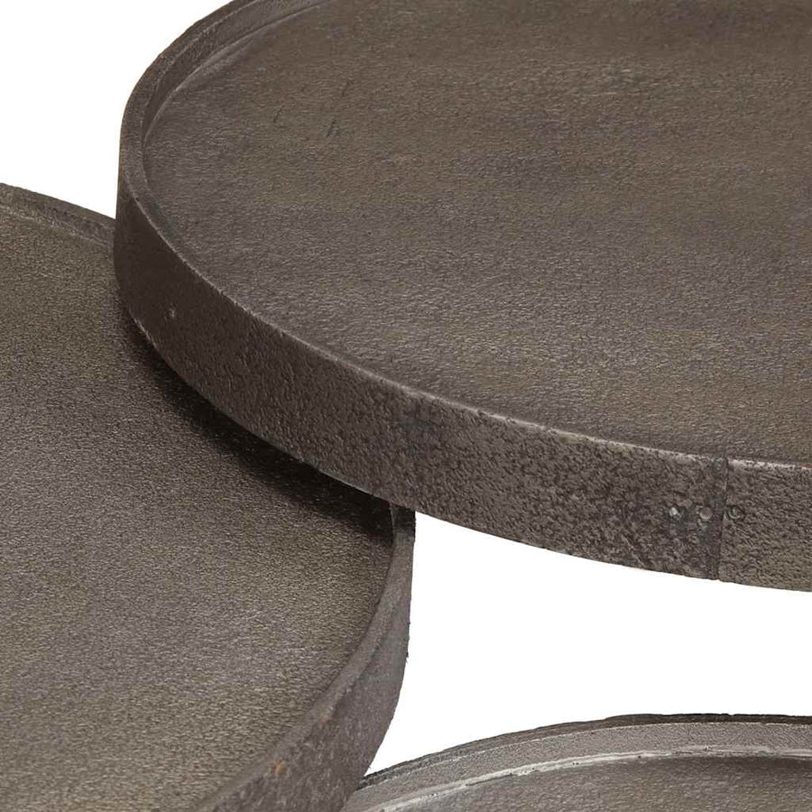 Salontafel 3 stuks zilverkleurig bewerkt hout