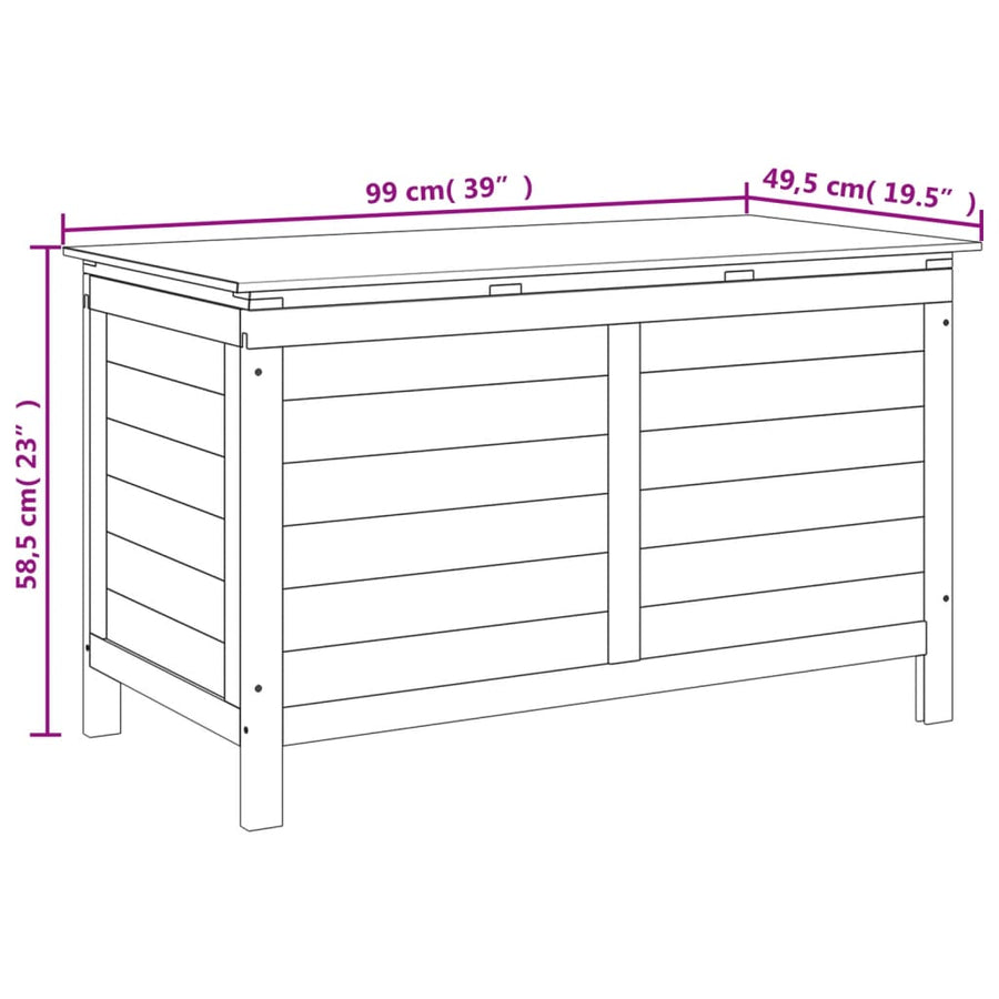 Tuinbox 99x49,5x58,5 cm massief vurenhout 100 x 50 x 58 cm natual