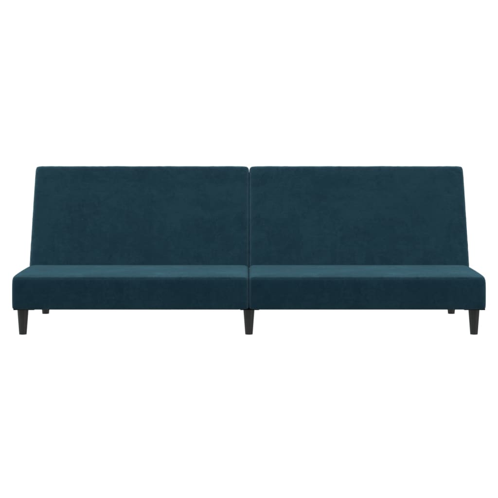 Slaapbank 2-Zits Fluweel Blauw Zonder armleuning