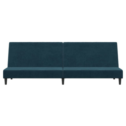 Slaapbank 2-Zits Fluweel Blauw Zonder armleuning