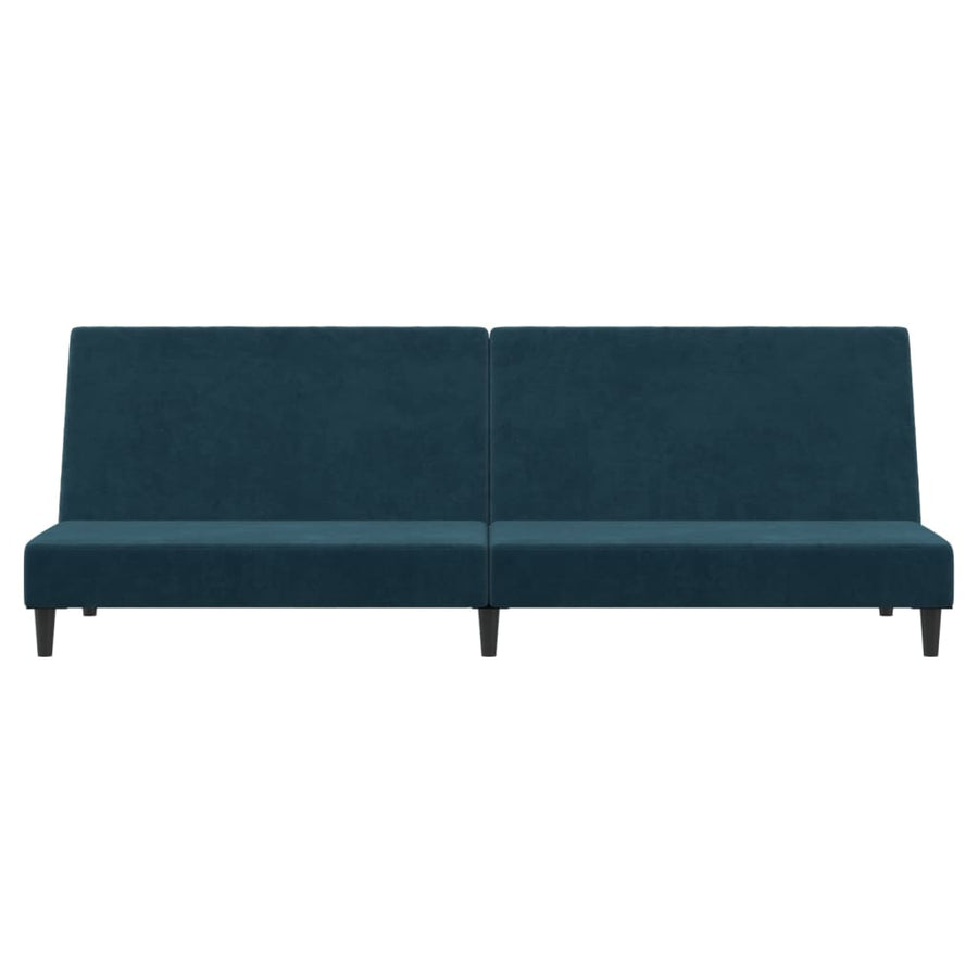 Slaapbank 2-Zits Fluweel Blauw Zonder armleuning