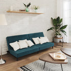 Sofa bed 2-seater velvet blue