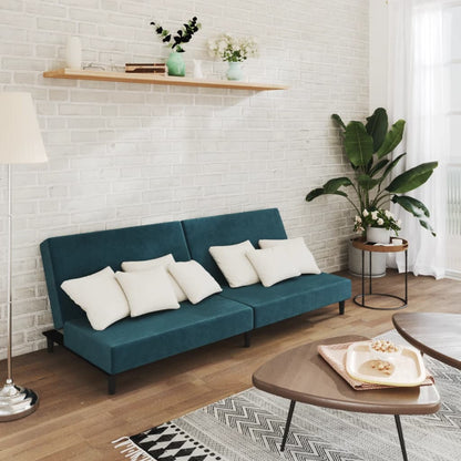 Slaapbank 2-Zits Fluweel Blauw Zonder armleuning