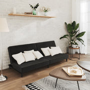 Slaapbank 2-zits fluweel zwart 200x84.5x69 cm