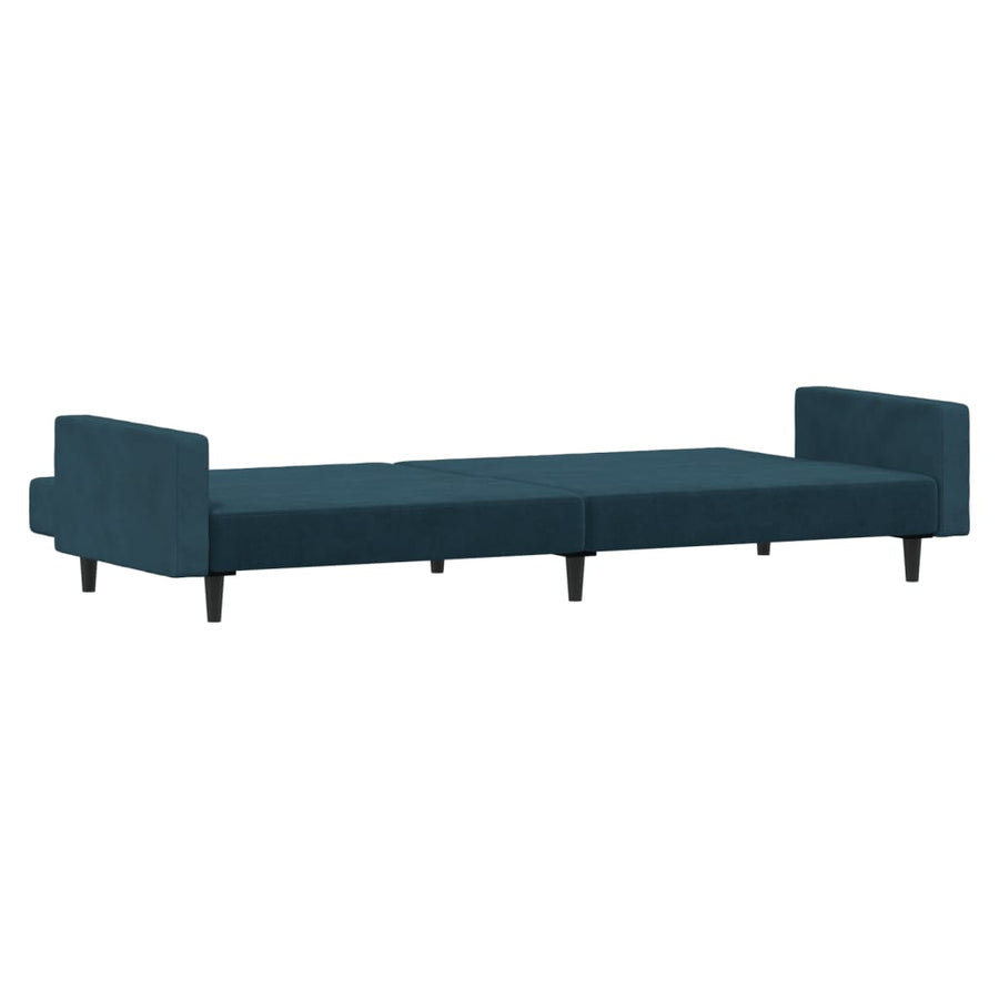 Slaapbank 2-Zits Fluweel Blauw