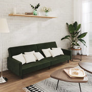 2-seater velvet sofa bed dark green