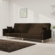Slaapbank 2-zits donkerbruin stof 220x84,5x69 cm