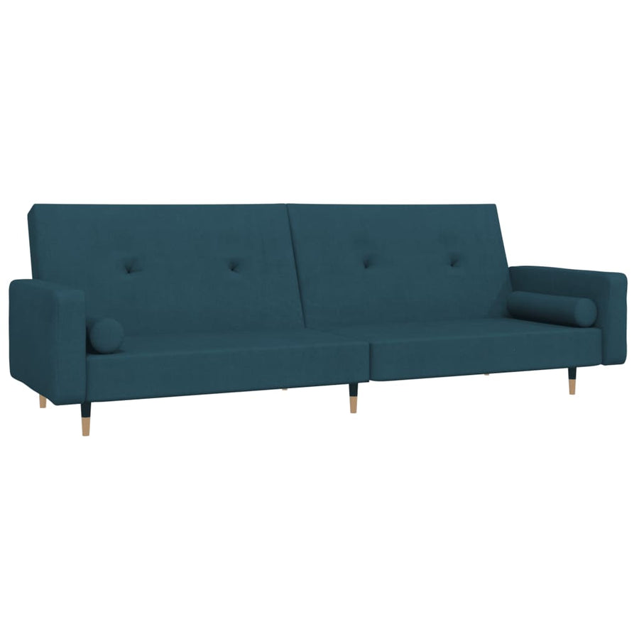 Slaapbank 2-Zits Met 2 Kussens Fluweel Blauw