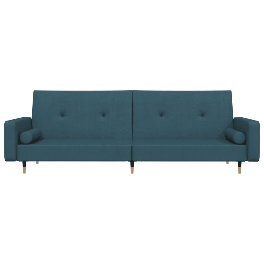 Slaapbank 2-Zits Met 2 Kussens Fluweel Blauw