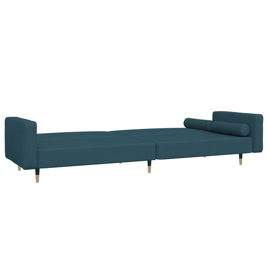 Slaapbank 2-Zits Met 2 Kussens Fluweel Blauw