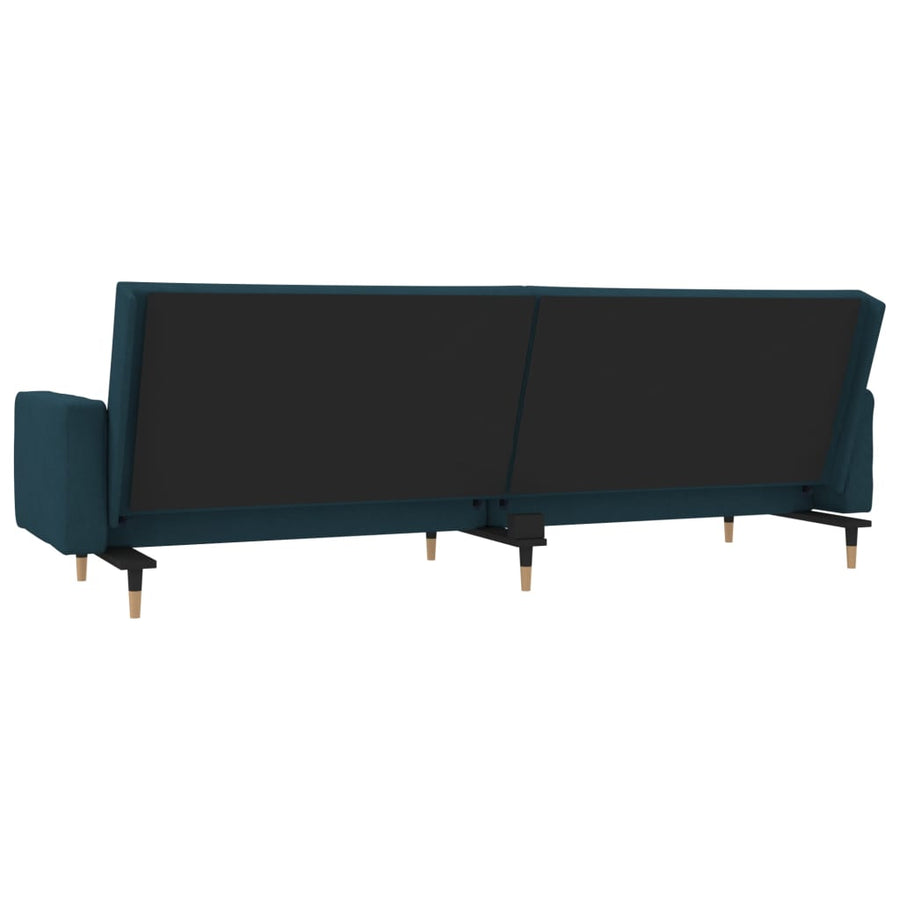 Slaapbank 2-Zits Met 2 Kussens Fluweel Blauw